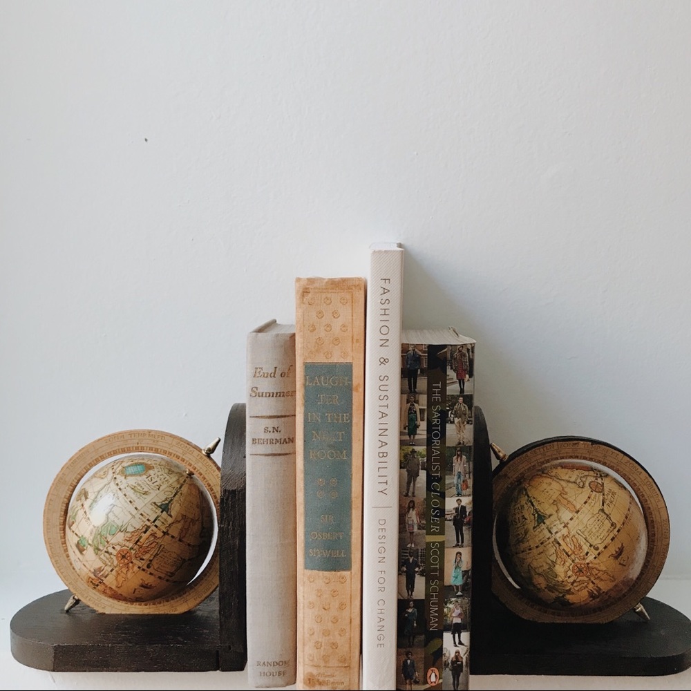 HANDMADE VINTAGE GLOBE BOOKENDS